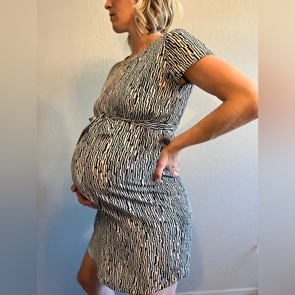 A Pea in the Pod Printed Maternity Dress